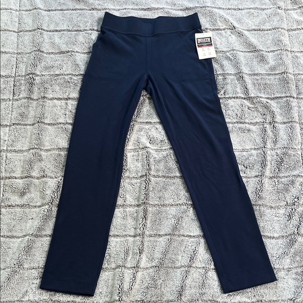 Duluth Trading Co Navy NoGA Naturale Cotton Slim Leg Pants